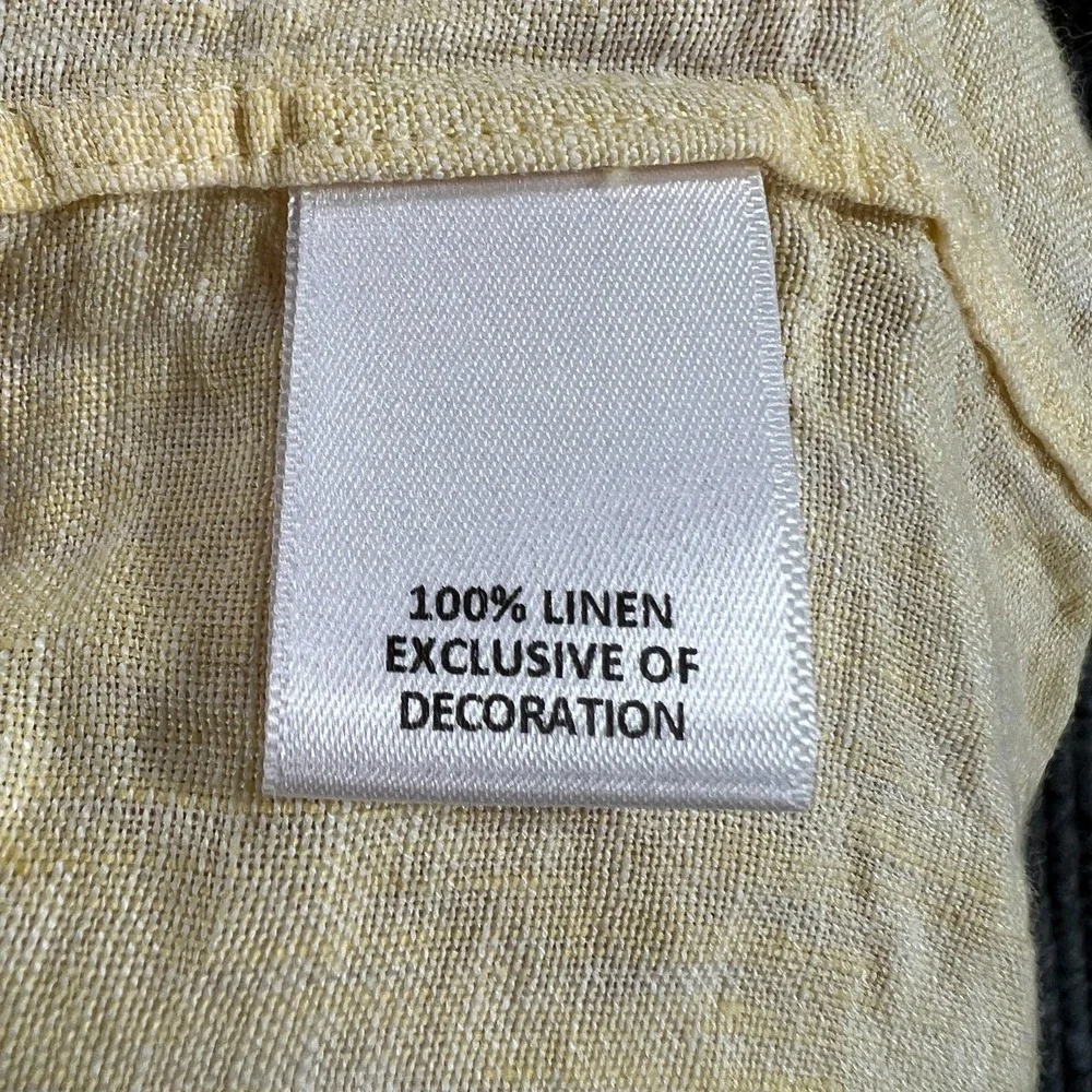 Cremieux Shirt‎ Mens XL Extra Large Yellow Linen Short Sleeve Button Down Casual